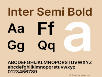 Inter Semi Bold Version 3.008;git-672ead9a6图片样张