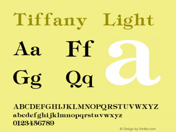Tiffany Light 1.0 Tue Nov 23 17:07:26 1993 Font Sample