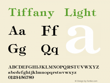 Tiffany Light 1.0 Tue Nov 23 17:07:26 1993 Font Sample