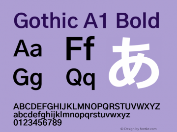 Gothic A1 Bold Version 2.50 Font Sample