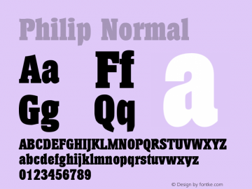 Philip Normal 1.0 Wed Sep 21 15:48:10 1994 Font Sample