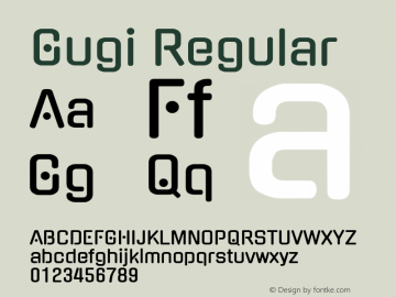 Gugi Regular Version 3.00 Font Sample