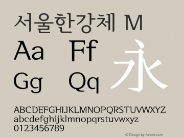 서울한강체 M Version 3.2.0 Font Sample