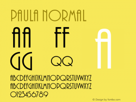 Paula Normal Altsys Fontographer 4.0 24.8.1993 Font Sample