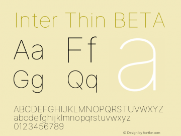 Inter Thin BETA Version 3.009;git-2c0637eac Font Sample