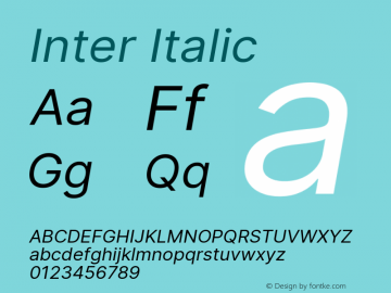 Inter Italic Version 3.009;git-2c0637eac图片样张