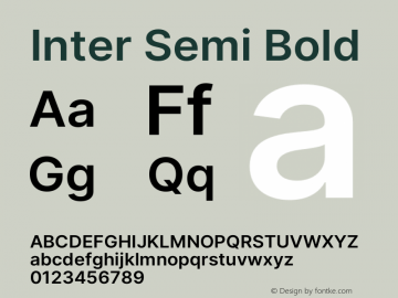 Inter Semi Bold Version 3.009;git-2c0637eac Font Sample