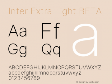 Inter Extra Light BETA Version 3.009;git-2c0637eac图片样张