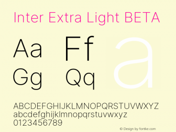 Inter Extra Light BETA Version 3.009;git-2c0637eac图片样张