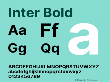 Inter Bold Version 3.009;git-2c0637eac Font Sample