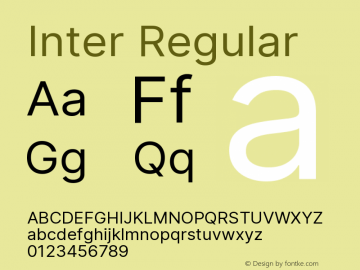 Inter Regular Version 3.009;git-2c0637eac Font Sample