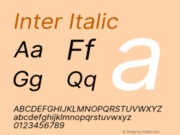 Inter Italic Version 3.009;git-2c0637eac图片样张