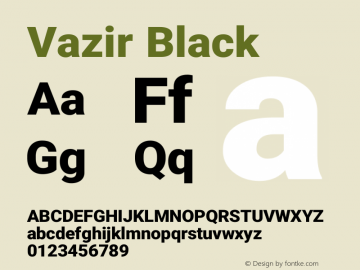 Vazir Black Version 20.1.1 Font Sample