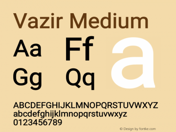 Vazir Medium Version 20.1.1 Font Sample