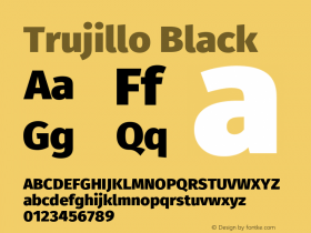 Trujillo Black Version 4.40;August 16, 2019;FontCreator 11.5.0.2425 64-bit; ttfautohint (v1.6)图片样张