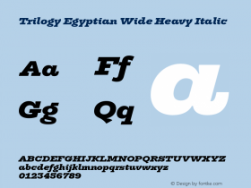 TrilogyEgyptianWide-HeavyItalic Version 1.001图片样张