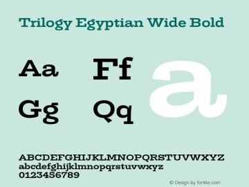 TrilogyEgyptianWide-Bold Version 1.001 Font Sample