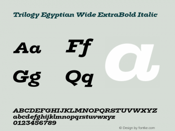 TrilogyEgyptianWide-ExtraBoldIt Version 1.001图片样张