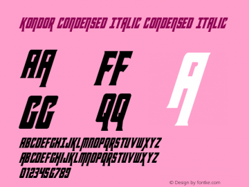 Kondor Condensed Italic Version 1.1; 2019图片样张