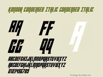 Kondor Condensed Italic Version 1.1; 2019图片样张