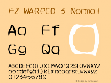 FZ WARPED 3 Normal 1.000 Font Sample