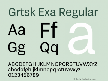 Grtsk Exa Regular Version 1.000图片样张