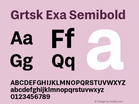 Grtsk Exa Semibold Version 1.000 Font Sample