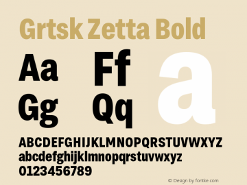 Grtsk Zetta Bold Version 1.000图片样张