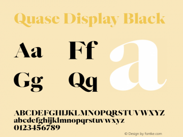 QuaseDisplay-Black Version 1.000;PS 001.000;hotconv 1.0.88;makeotf.lib2.5.64775 Font Sample