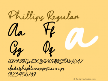 Phillips Version 1.000;PS 001.001;hotconv 1.0.56 Font Sample