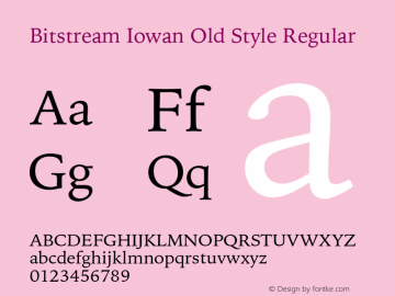 Bitstream Iowan Old Style Version 3.100;PS 003.001;hotconv 1.0.38 Font Sample