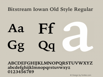 Bitstream Iowan Old Style Bold Version 3.100;PS 003.001;hotconv 1.0.38 Font Sample