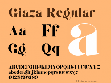 Giaza  Font Sample