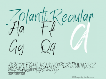 Zolanti Version 1.00;August 4, 2019;FontCreator 11.5.0.2430 32-bit Font Sample