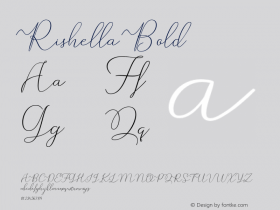 Rishella-Bold Version 1.000 Font Sample