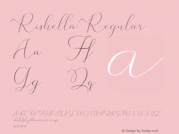 Rishella-Regular Version 1.000 Font Sample