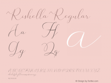 Rishella Regular Version 1.000 Font Sample