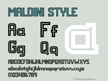 MALDINI STYLE Version 1.002;Fontself Maker 3.3.0图片样张