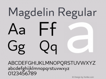 Magdelin Regular Version 1.000;hotconv 1.0.109;makeotfexe 2.5.65596;YWFTv17图片样张