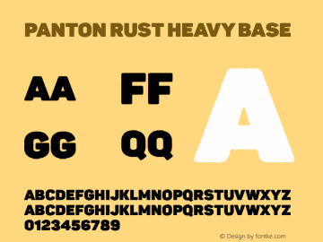 Panton Rust Heavy Base Version 1.000;hotconv 1.0.109;makeotfexe 2.5.65596;YWFTv17 Font Sample