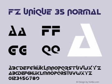 FZ UNIQUE 35 Normal 1.000 Font Sample