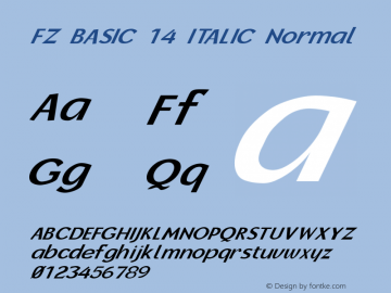 FZ BASIC 14 ITALIC Normal 1.000图片样张