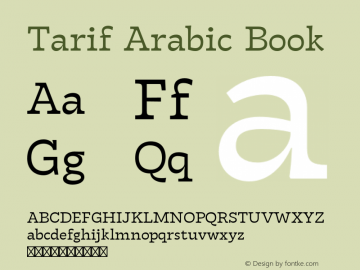 Tarif Arabic Book Version 1.000 | w-rip DC20190820 Font Sample