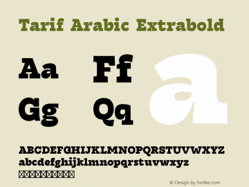 Tarif Arabic Extrabold Version 1.000 | w-rip DC20190820 Font Sample