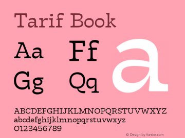 Tarif Book Version 1.000 | w-rip DC20190820 Font Sample
