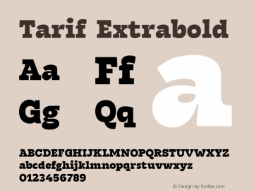 Tarif Extrabold Version 1.000 | w-rip DC20190820 Font Sample