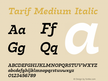 Tarif Medium Italic Version 1.000 | w-rip DC20190820图片样张