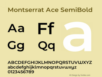 Montserrat Ace SemiBold Version 1图片样张