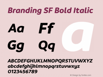 Branding SF Bold Italic Version 1.000;hotconv 1.0.109;makeotfexe 2.5.65596;YWFTv17 Font Sample