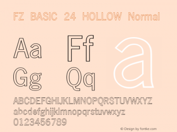 FZ BASIC 24 HOLLOW Normal 1.000 Font Sample